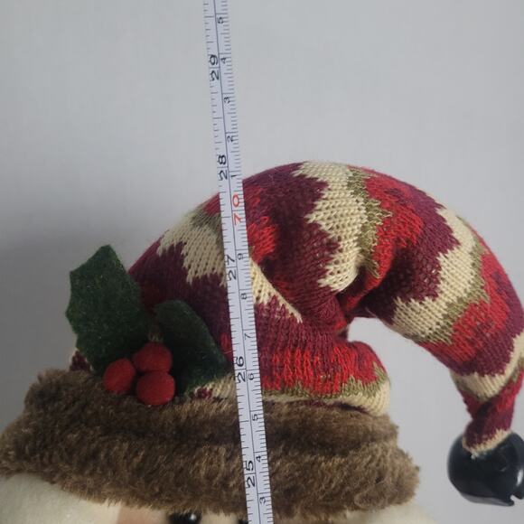 Extendable-Leg Santa Figure Rustic Fabric Welcome Hat Plaid ~18–28" Xmas Decor - Picture 11 of 13